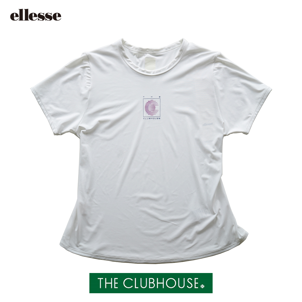【THE CLUBHOUSE別注】ellesse レディースゲームシャツ（ホワイト）