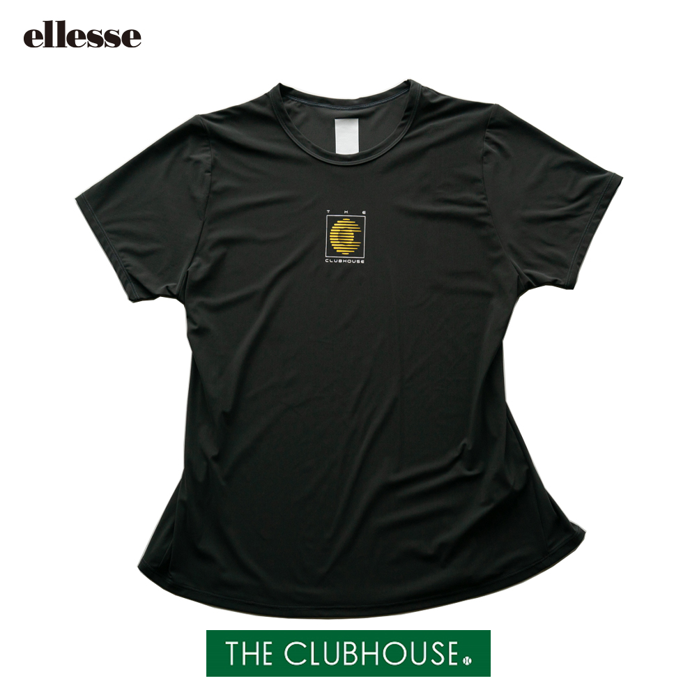 【THE CLUBHOUSE別注】ellesse レディースゲームシャツ（ブラック）