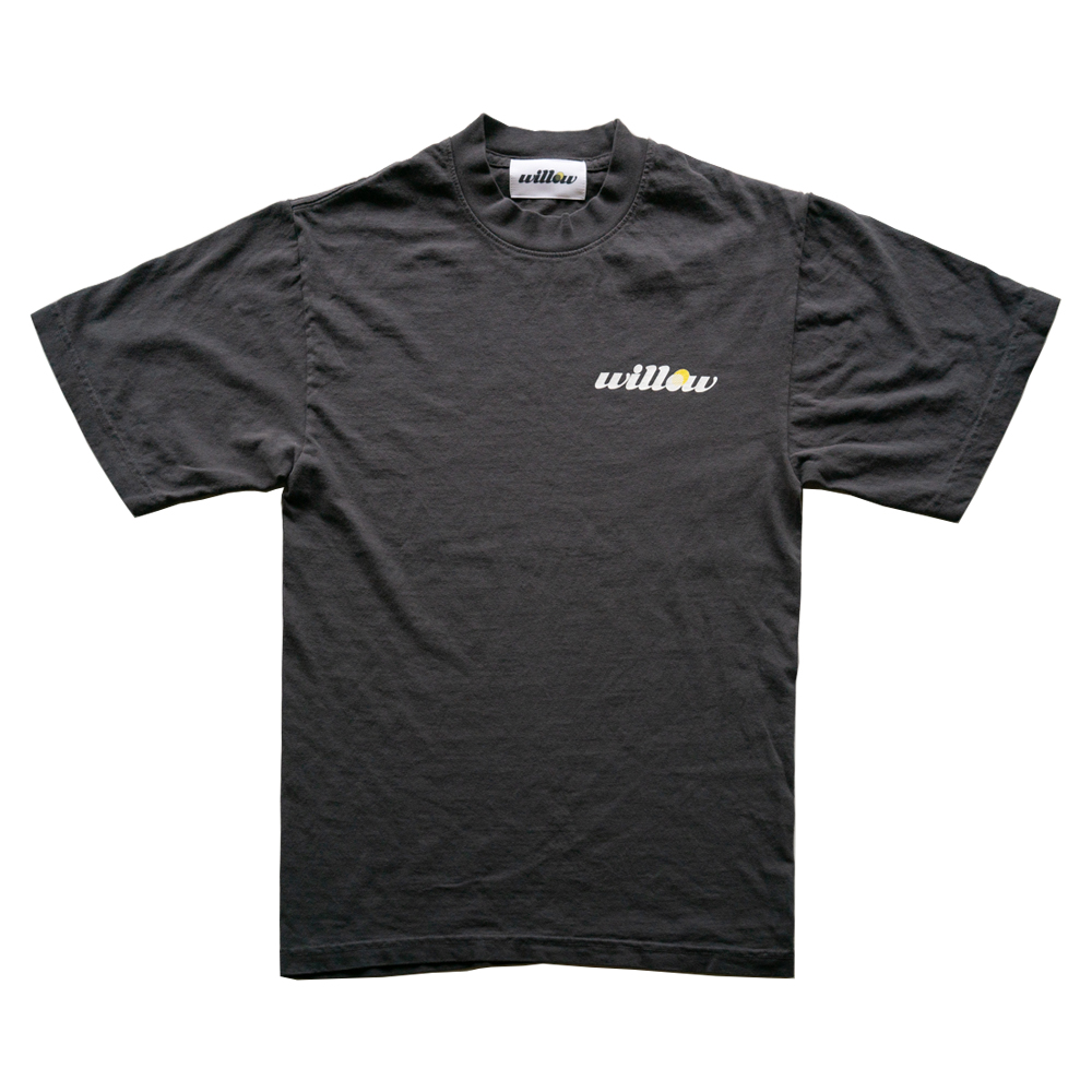 WILLOW Logo Garment-Dyed T-shirt (Faded Black)