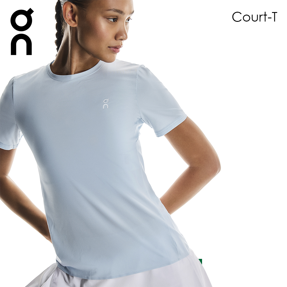 On Court-T テニスウェア ホワイト インディゴ Sサイズ Men's Club-T Court | White & Blue | On United States