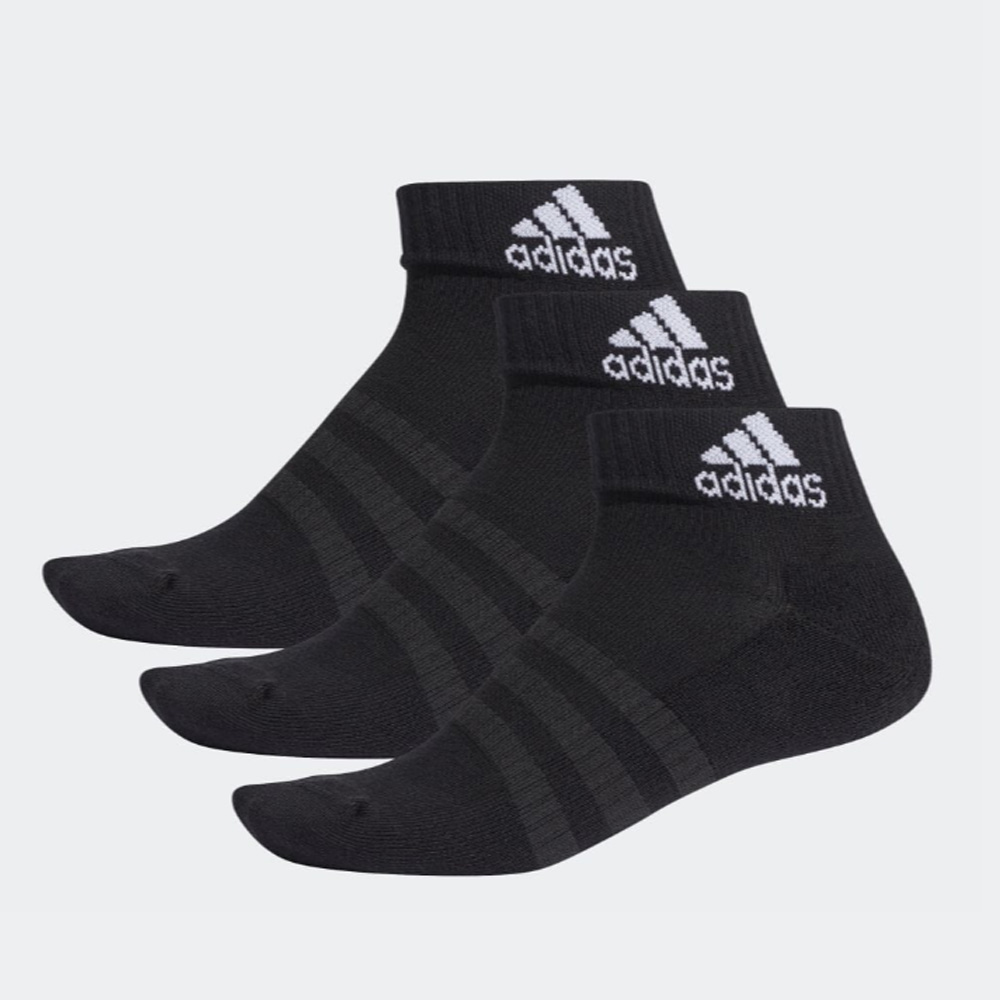 ADIDAS クッション アンクル ソックス ３足セット　ブラック