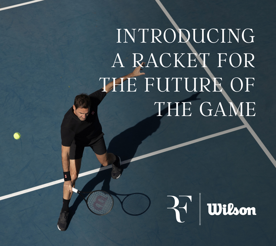 Roger Federer with a tennis racket